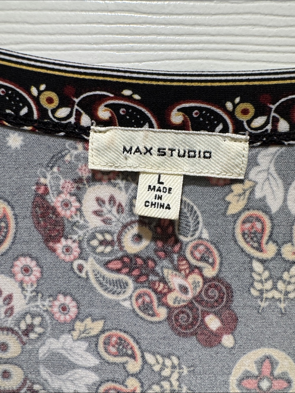 Max Studio Black Floral Paisley Tunic Dress with Multicolor Accents - Picture 2 of 5